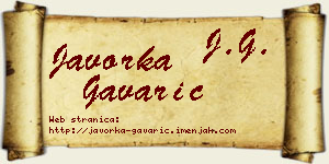 Javorka Gavarić vizit kartica